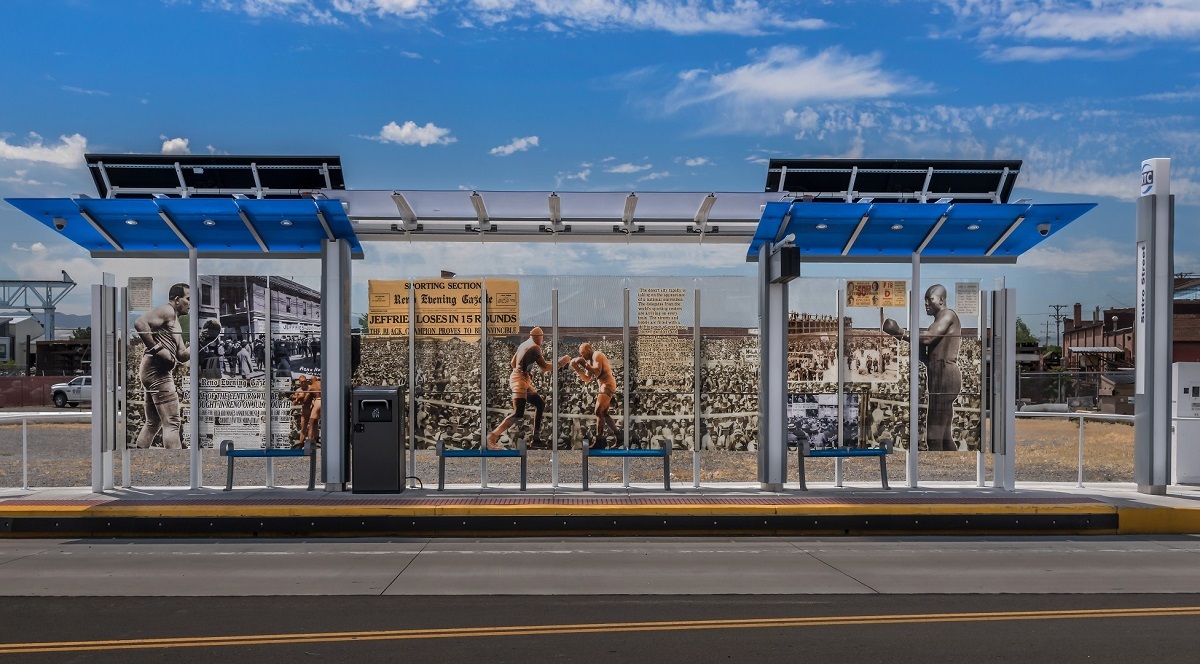 Commemorative bus shelter