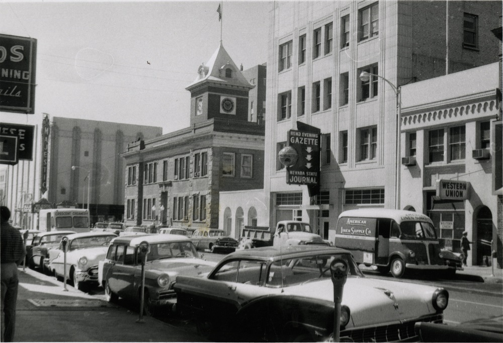 Majestic Theater, Reno City Hall, and Gazette Building, midcentury