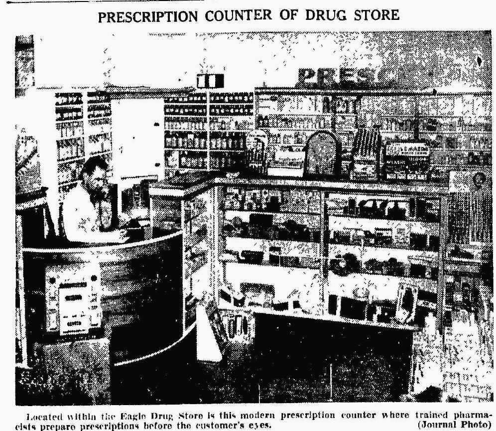 The Eagle Drug Store inside Sewell's