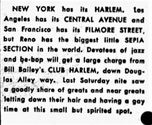 Club Harlem description, 1951