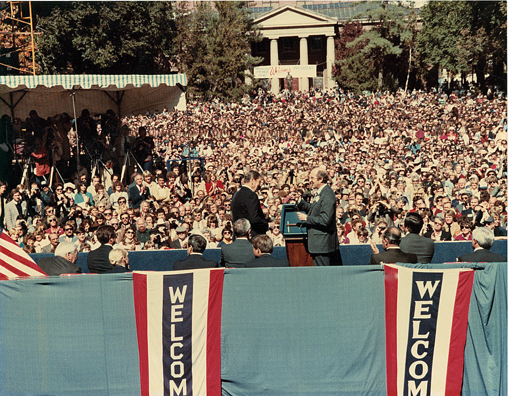 President Reagan visits in 1982