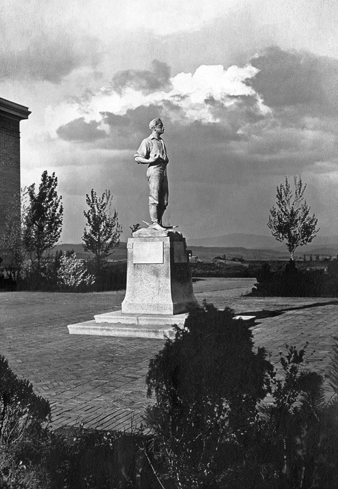 Mackay statue watches over the quad