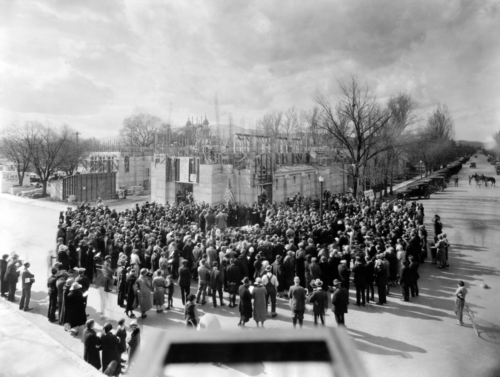 Laying the cornerstone, 1926