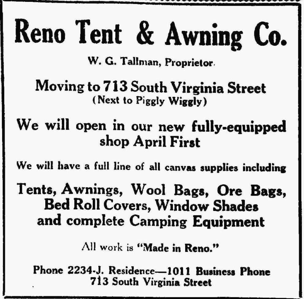 Reno Tent & Awning ad