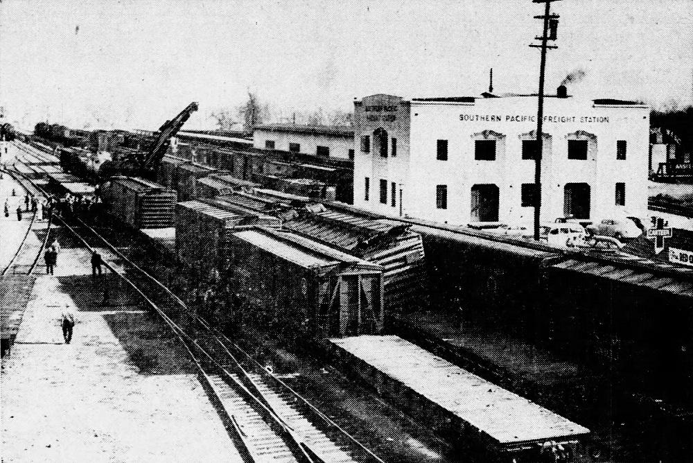 Derailed Freight Train, 1945