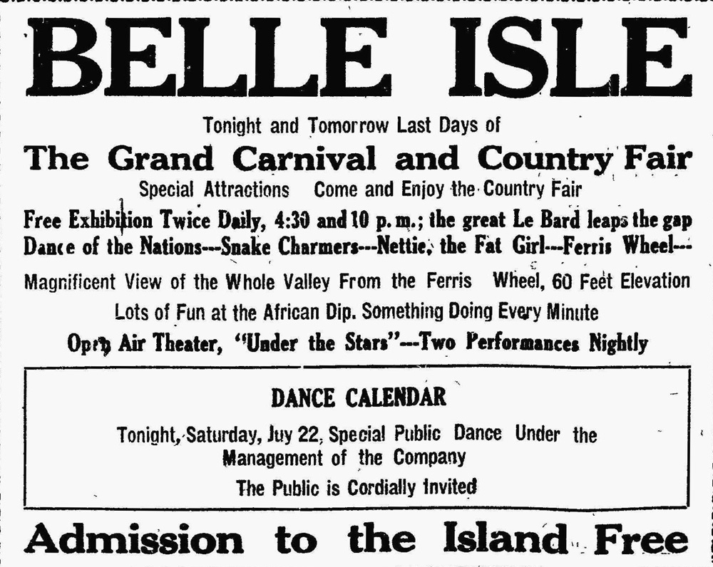 Belle Isle advertisement, 1911