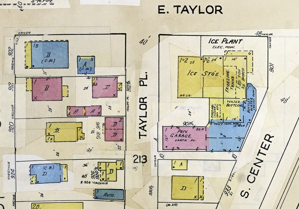 The layout of the building in 1949