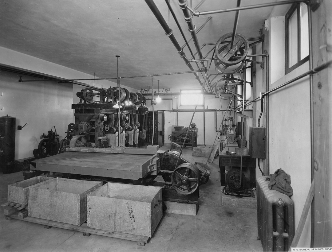 Machinery room in the U.S. Bureau of Mines building