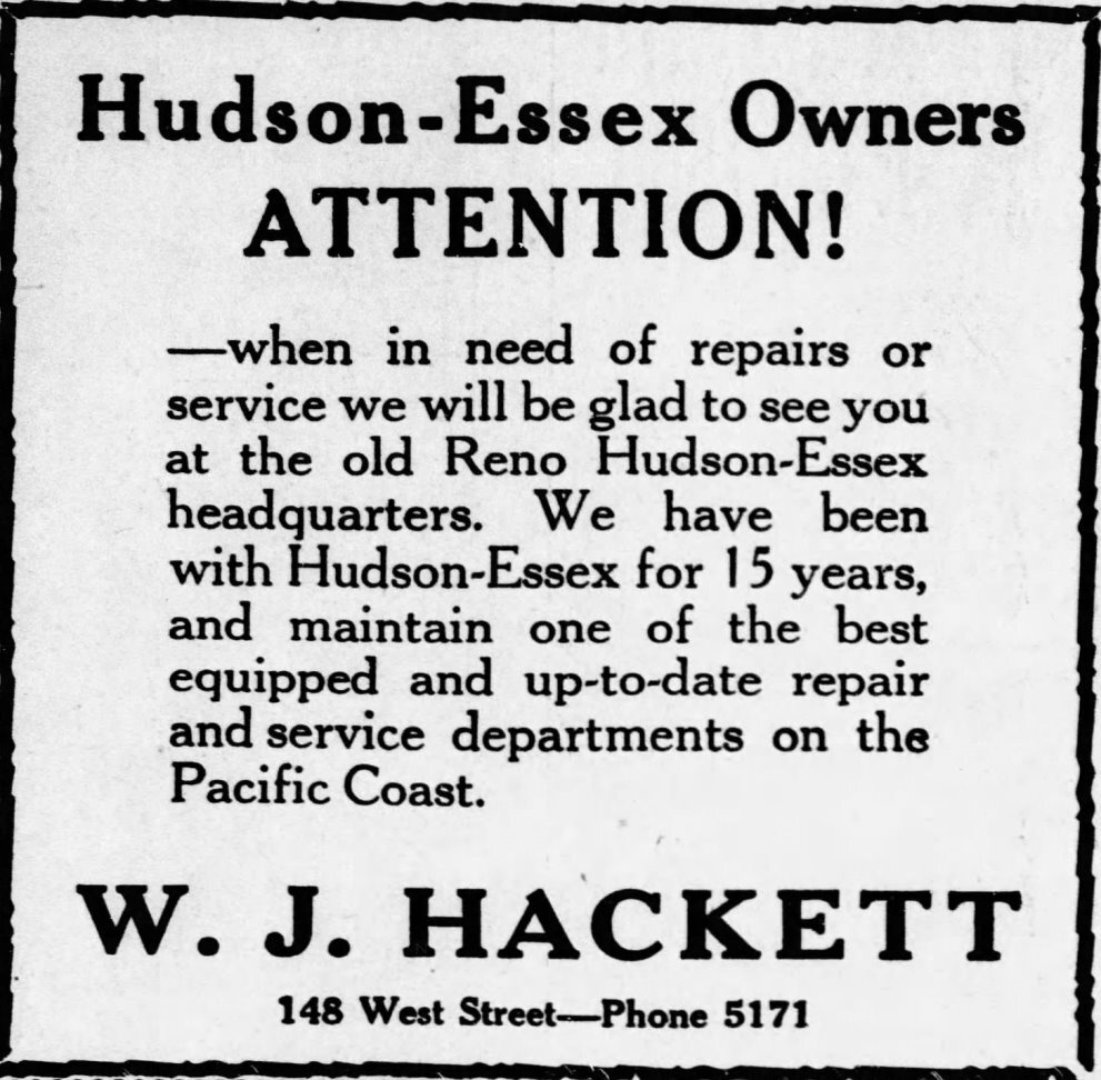 W.J. Hackett, Inc. ad, 1930