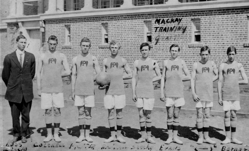 Silas E. Ross, basketball coach, ca. 1910
