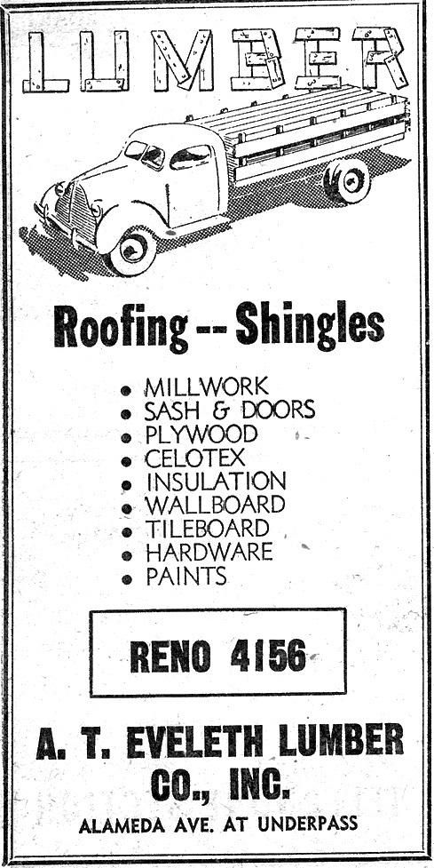 Eveleth Lumber ad, 1950