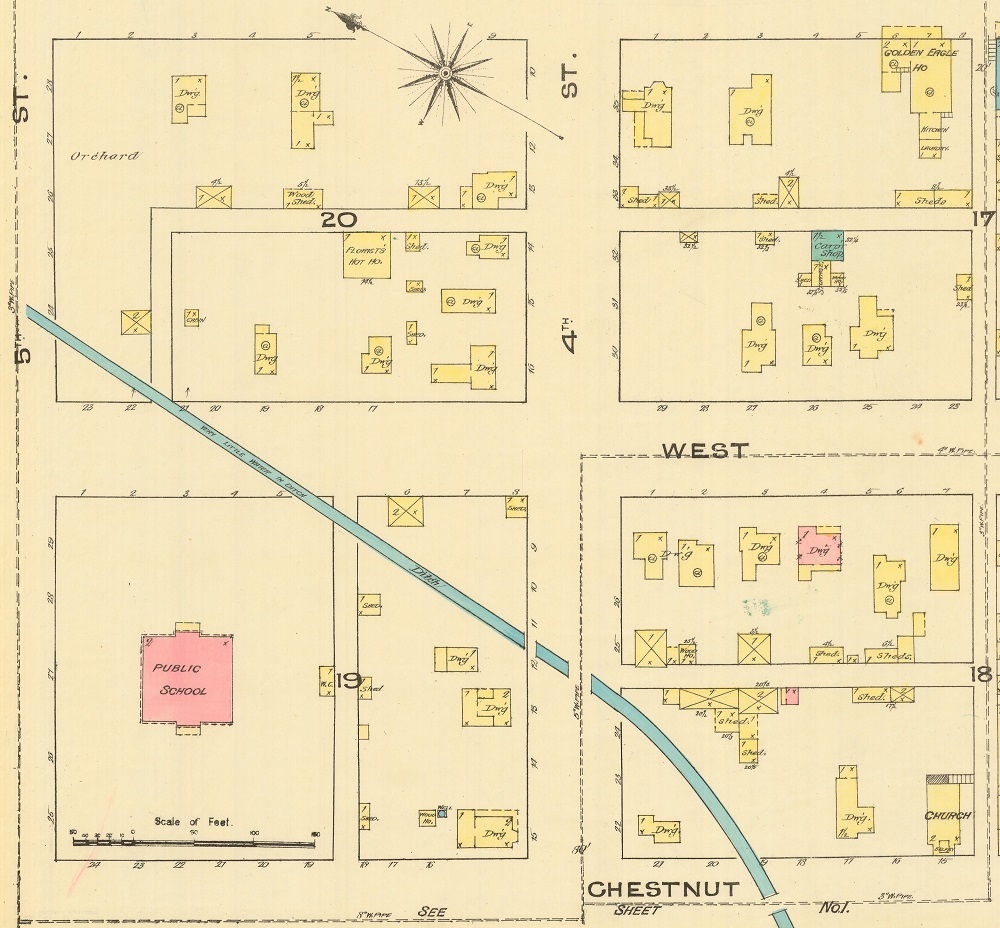 The Central School site in 1885